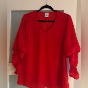 CAbi Vibrant Red Blouse S